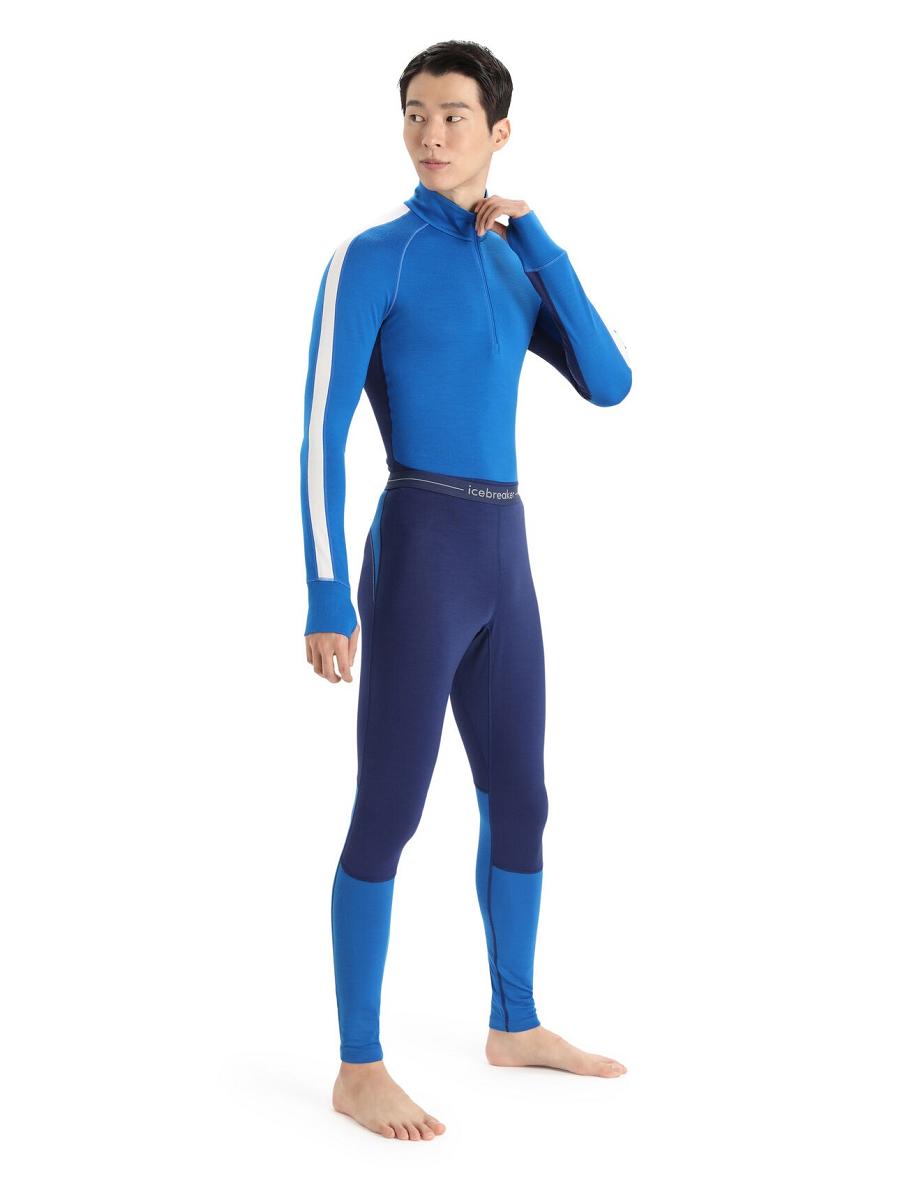 Men's Icebreaker Merino 260 ZoneKnit™ Merino Leggings Base Layers Royal Navy / Lazurite | CA 1616SGLO